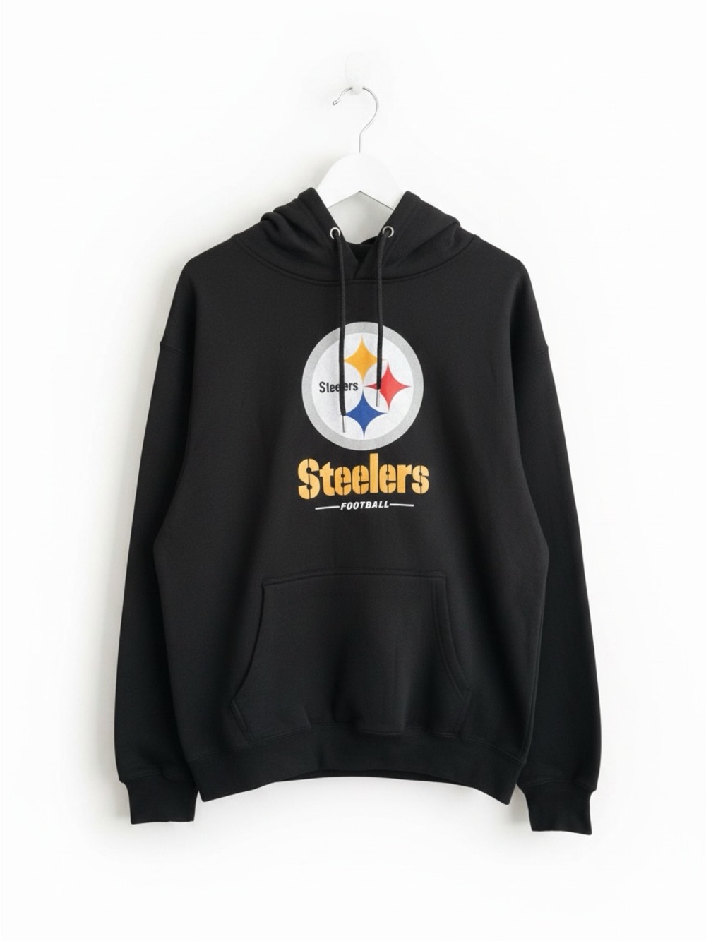 NWT Pittsburgh Steelers Hoodie Fanatics Mens Med  black sweatshirt Football NFL